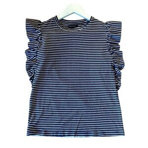 Banana Republic Black and White Striped Blouse